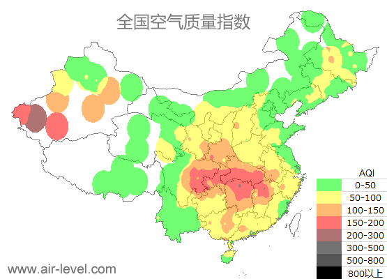 空气质量实时地图 2026-01-18 07:00