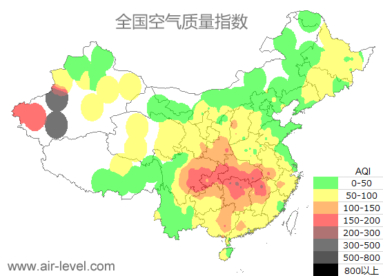 空气质量实时地图 2026-01-18 10:00