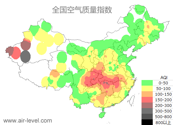 空气质量实时地图 2026-01-18 12:00