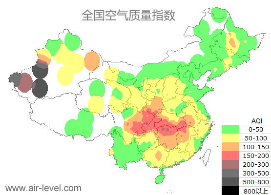 空气质量实时地图 2026-01-18 14:00