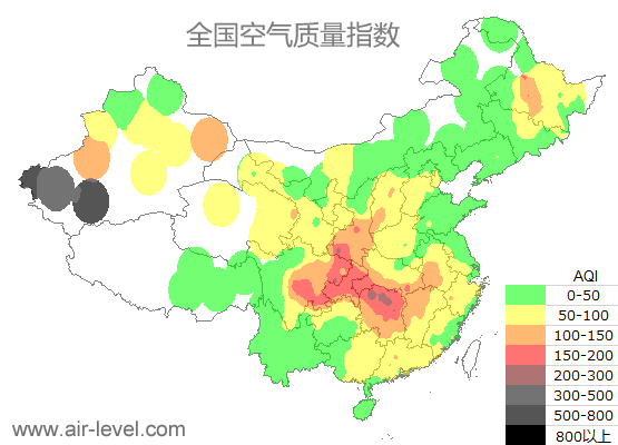 空气质量实时地图 2026-01-18 18:00