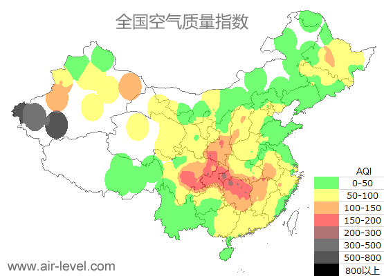空气质量实时地图 2026-01-18 19:00