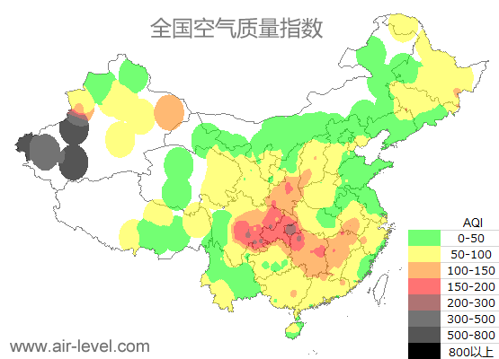 空气质量实时地图 2026-01-18 21:00