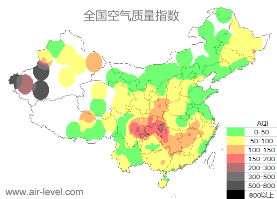 空气质量实时地图 2026-01-18 22:00
