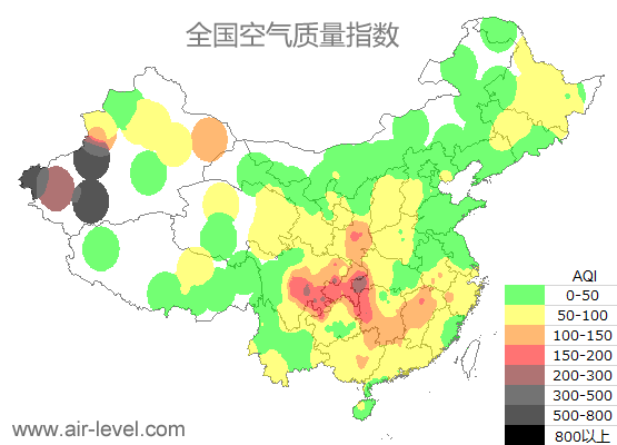 空气质量实时地图 2026-01-19 00:00