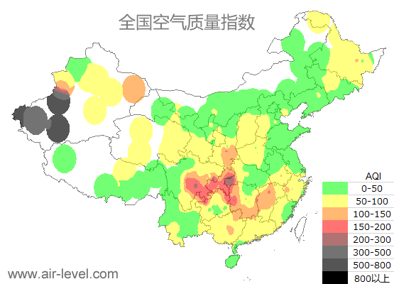 空气质量实时地图 2026-01-19 01:00