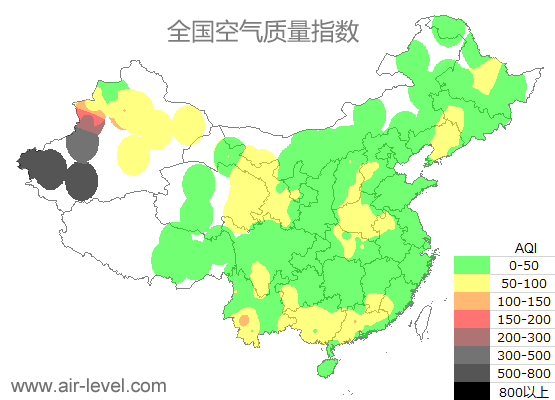 空气质量实时地图 2026-01-20 01:00