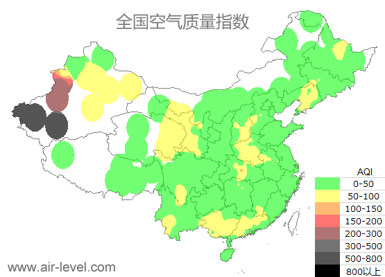 空气质量实时地图 2026-01-20 04:00