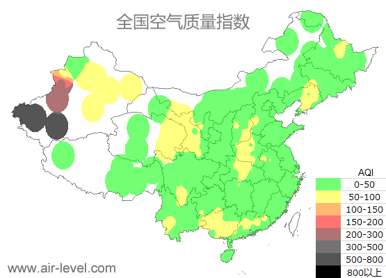 空气质量实时地图 2026-01-20 05:00