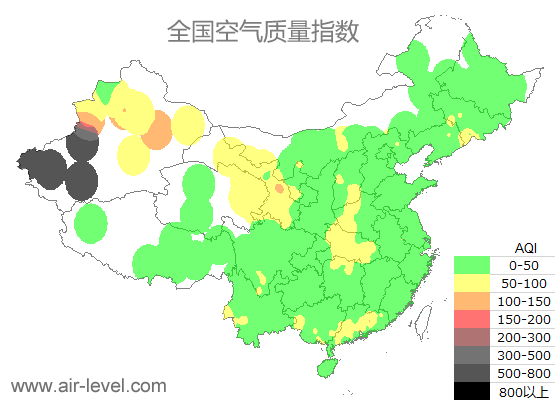空气质量实时地图 2026-01-20 13:00