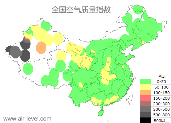 空气质量实时地图 2026-01-20 14:00